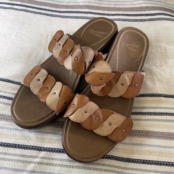 Dansko Brown and Tan Leather Sandal Women’s Size EU 39 - Picture 1 of 15